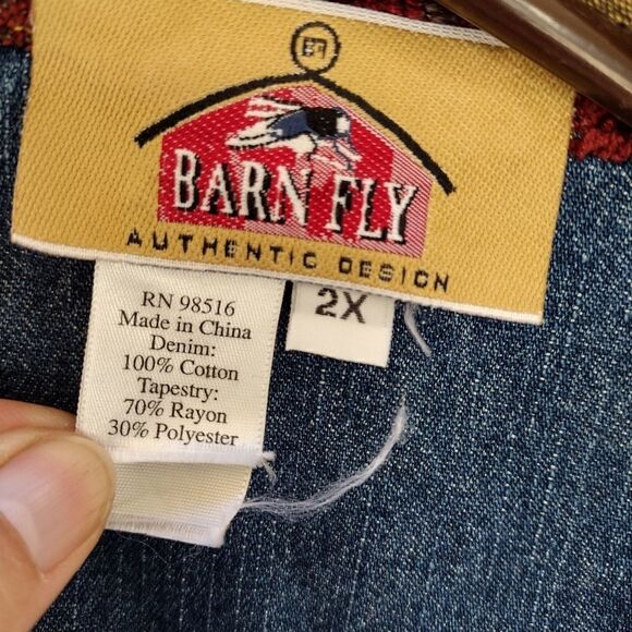 Barn fly tapestry denim jacket - Picture 5 of 7